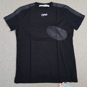 Off-White Logo Printed Satin Pocket Detail T-Shirt